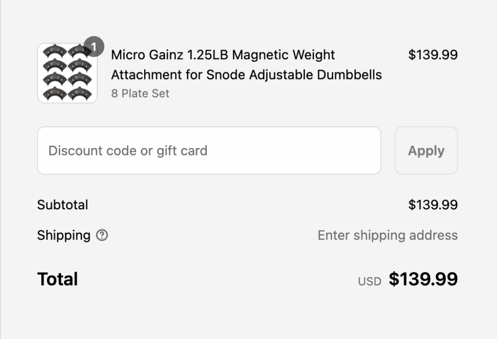 micro gainz snode dumbbell plates price
